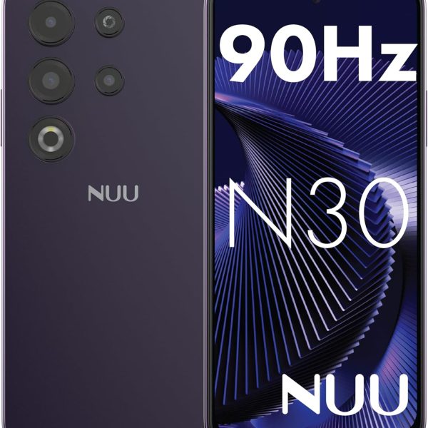 NUU N30 Cell Phone Unlocked for T-Mobile, Mint, Metro, Qlink, Tello 6GB/128GB, Teen Phone, Dual SIM 4G, Octa-Core 6.7" 90Hz HD+, Any Parental APP, Unlocked Android Phones, Purple, 1 Year US Warranty