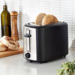 Amazon Basics 2 Slice Toaster, With 6 Browning Settings, Extra Wide Slots For Bagels and Special Breads, Removable Easy-to-Clean Crumb Tray, Cancel/Defrost/Bagel Buttons, 900W, Black & Silver - Image 6