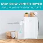 BLACK+DECKER 1.5 Cu. Ft. Compact Dryer, 5.5 lb. Capacity, 850W 120V Vented Electric Drying Machine with Stainless Steel Drum, Portable Dryer for Laundry for Standard Wall Outlet, BCED15, White - Image 2