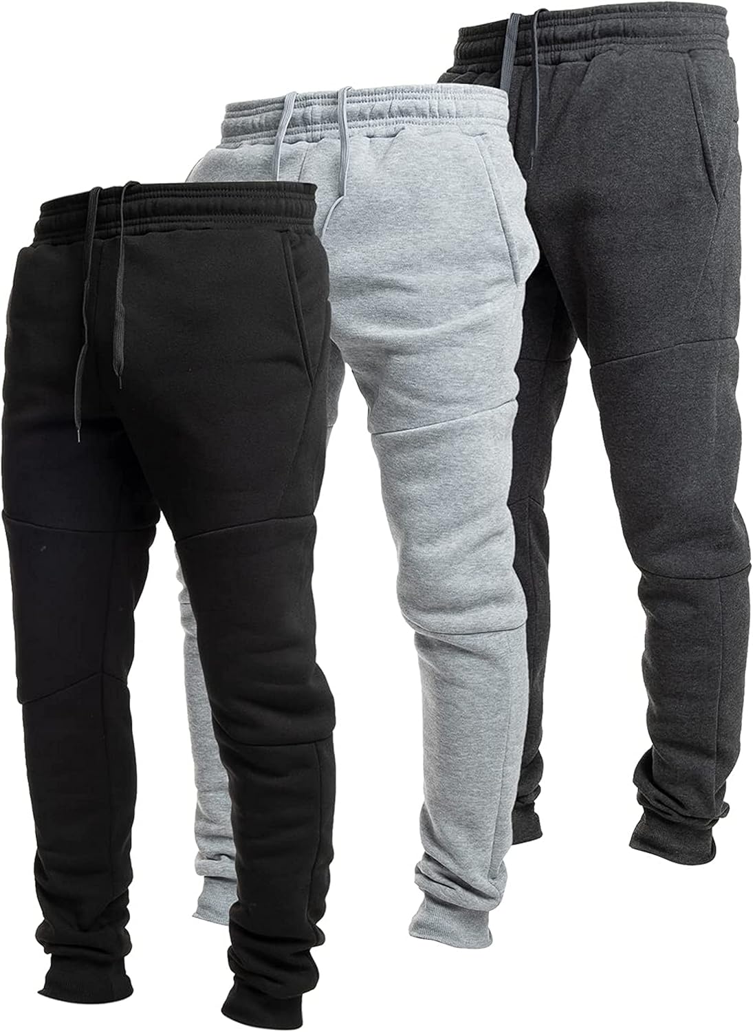 Ultra Performance 3 Pack Fleece Active Tech Joggers for Men, Ultra Performance 3 Pack Fleece Active Tech Joggers for Men, Mens Sweatpants with Zipper Pockets
