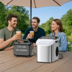 Portable Bullet Ice Maker Machine, One-Click Operation Ice Machine 34LBS/24Hr Production, 6-8 Minutes Quick Ice Making, 1.2L Water Tank, Silver - Image 4