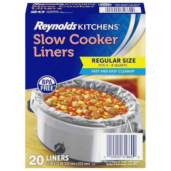 Reynolds Kitchens Slow Cooker Liners, Regular (Fits 3-8 Quarts), 20 Count