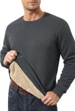 MAGCOMSEN Men's Sherpa Lined Sweatshirts Fleece Pullover Basic Tops Warm Crewneck Winter Sweatshirt - Image 6