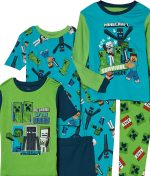 Minecraft boys 6-piece Snug-fit Cotton Pajama Set, Soft & Cute for Kids - Image 10