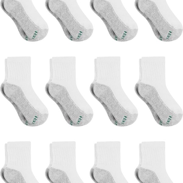 Hanes boys Socks, Double Tough Cushioned Ankle and No Show, 12-pair Packs