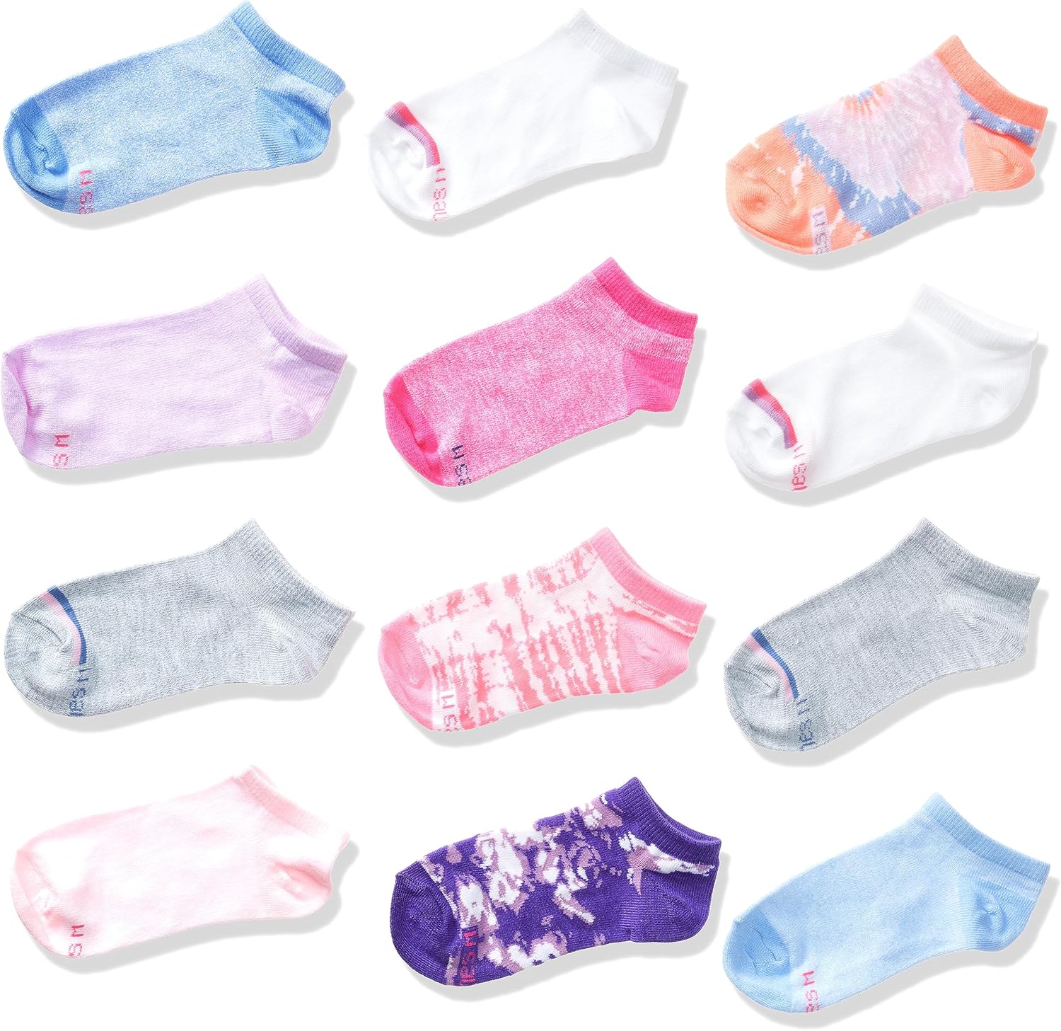 Hanes girls Socks, Fashion Patterned Soft Socks, No Show, Ankle, Hanes girls Socks, Fashion Patterned Soft Socks, No Show, Ankle, and Crew, 12-pair Packs
