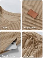 JMIERR Men's 2 Piece Outfits Knit Jacquard Pullover Sweatshirt Tracksuit & Joggers Sweatpants Sweatsuit Sets with Pockets - Image 8