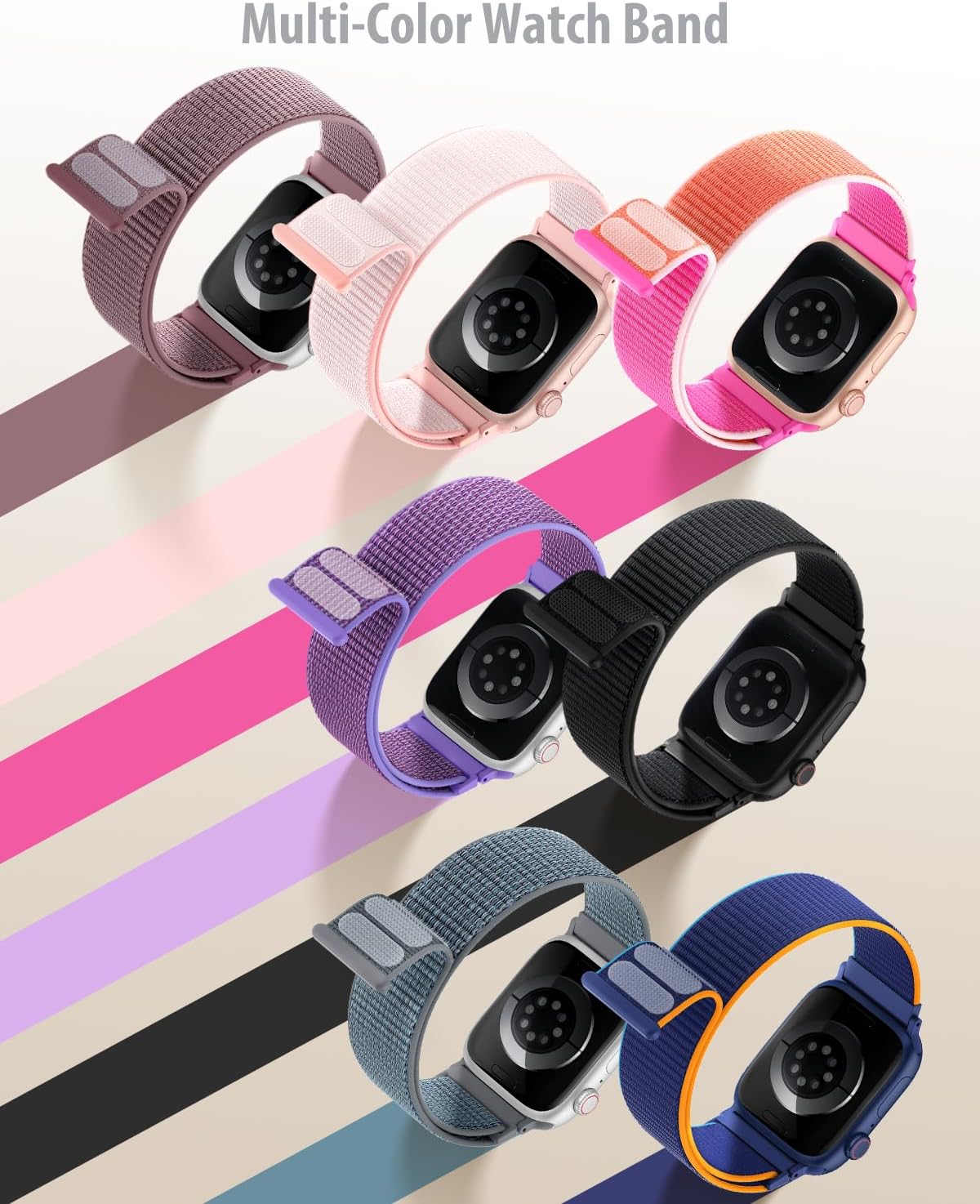 Nylon Loop Sport Band Compatible with Apple Watch Bands 38mm 40mm 41mm 42mm for Women Men, iWatch Wrist Straps for Se, Series 11 10 9 8 7, Breathable, Soft Band Ideal for Outdoor 5 Nylon Loop Sport Band Compatible with Apple Watch Bands 38mm 40mm 41mm 42mm for Women Men, iWatch Wrist Straps for Se, Series 11 10 9 8 7, Breathable, Soft Band Ideal for Outdoor - Image 5