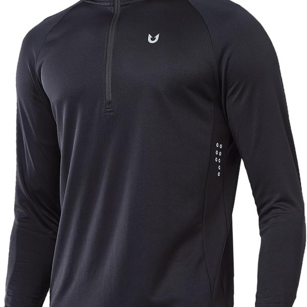 NORTHYARD Quarter Zip Pullover Men Running Shirt Long Sleeve Moisture Wicking Quick Dry Athletic Workout Shirts