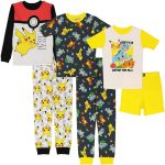 Pokémon boys 6-piece Snug-fit Cotton Pajama Set, Soft & Cute for Kids