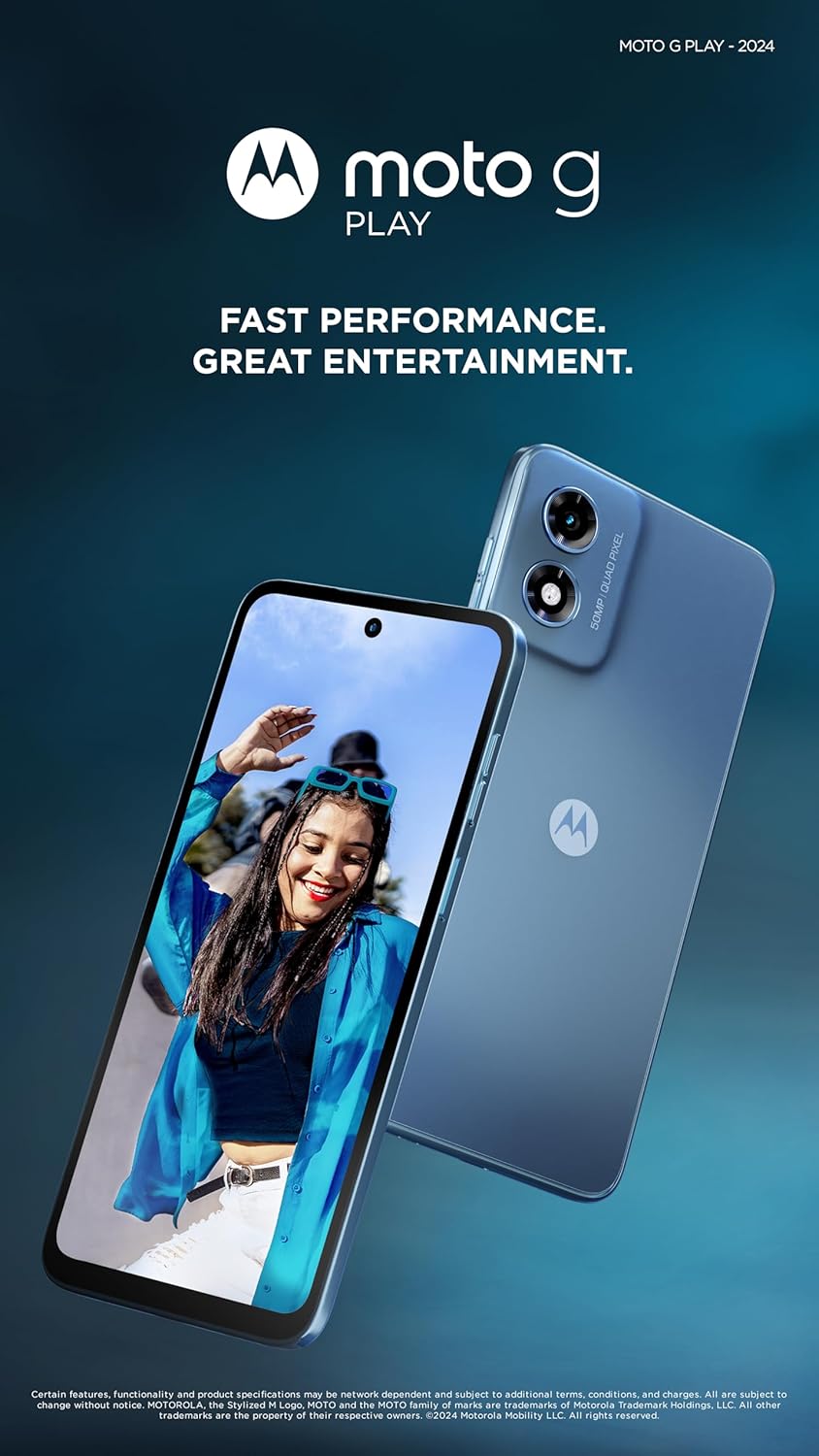 total wireless Motorola Moto g Play 2024, 64GB, Sapphire Blue - Prepaid Smartphone, 6.5" 90Hz HD+ Display, 50MP Camera, Long-Lasting 5000mAh Battery - Locked to 6 total wireless Motorola Moto g Play 2024, 64GB, Sapphire Blue - Prepaid Smartphone, 6.5" 90Hz HD+ Display, 50MP Camera, Long-Lasting 5000mAh Battery - Locked to - Image 6