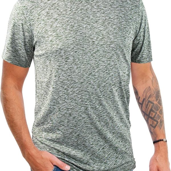 2&5 Pack Men's Sports T Shirts,Crew Neck Breathable Quick-Dry Short Sleeve, Lightweight Gym Tee for Athletic Running Casual