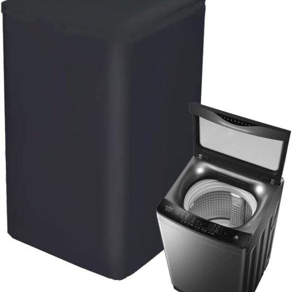 Top Load Washing Machine Protection Cover - Dustproof, Waterproof, Black (XL-22.5x24.5x37.5inch)