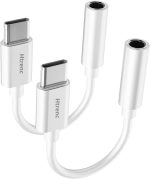 USB C to 3.5mm Headphone Jack Adapter for iPhone17/ iPhone 16/16 Pro/15/15 Pro/Pro Max/Plus, Type C Aux Audio Dongle Cable Cord Compatible with iPad, Samsung Galaxy S23/S23/S22/S21, MacBook（2 Pack）