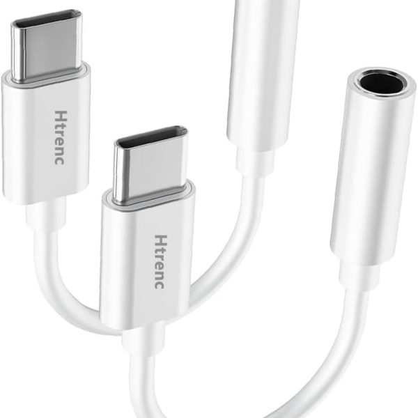 USB C to 3.5mm Headphone Jack Adapter for iPhone17/ iPhone 16/16 Pro/15/15 Pro/Pro Max/Plus, Type C Aux Audio Dongle Cable Cord Compatible with iPad, Samsung Galaxy S23/S23/S22/S21, MacBook（2 Pack）