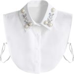 Joyci Diamond Pearl False Collar Peterpan Fake Collar Half Shirt Dickey