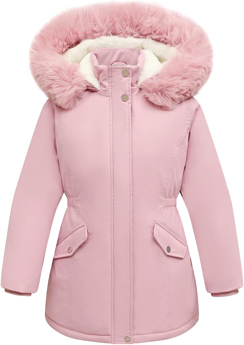 Girl's Long Coat Waterproof Winter Kids Outerwear Warm Parka Puffer Jacket with Hood 1 Girl's Long Coat Waterproof Winter Kids Outerwear Warm Parka Puffer Jacket with Hood