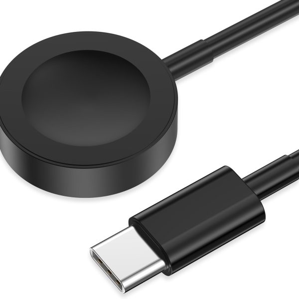 USB C for Watch Charger USB Magnetic Fast Charging Cable Portable Wireless Charging Compatible with Watch Series 10/9/8/7/6/5/4/3/2 Ultra 2/SE-Black