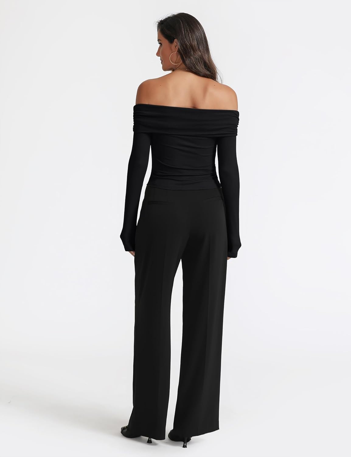 Prettywear Women's Sexy Off Shoulder Tops Dressy Long Sleeves Going Out Nightout Shirt 2025 Fall Clothes 5 Prettywear Women's Sexy Off Shoulder Tops Dressy Long Sleeves Going Out Nightout Shirt 2025 Fall Clothes - Image 5