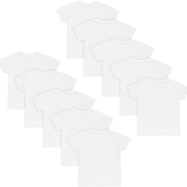 Hanes Boys' Undershirt, EcoSmart Short Sleeve Crew Shirts, Multiple Packs Available