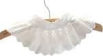 Shinywear Casual Lace Decorative Pleated Spread False Collar Choker Blouse Collar, White, OS