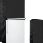 Outdoor Refrigerator Cover 36''L x 30''W x 72''H,Suitable for Upright Freezers/Beverage Refrigerator, 600D Oxford Washable, Reusable, Front can be opened, Black
