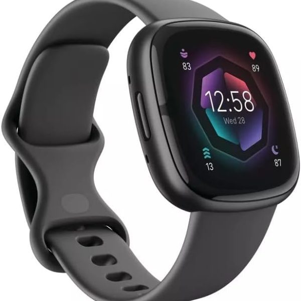 Fitbit Sense 2 Advanced Health and Fitness Smartwatch with Tools to Manage Stress and Sleep, ECG App, SpO2, 24/7 Heart Rate and GPS, Shadow Grey/Graphite, One Size (S & L Bands Included)