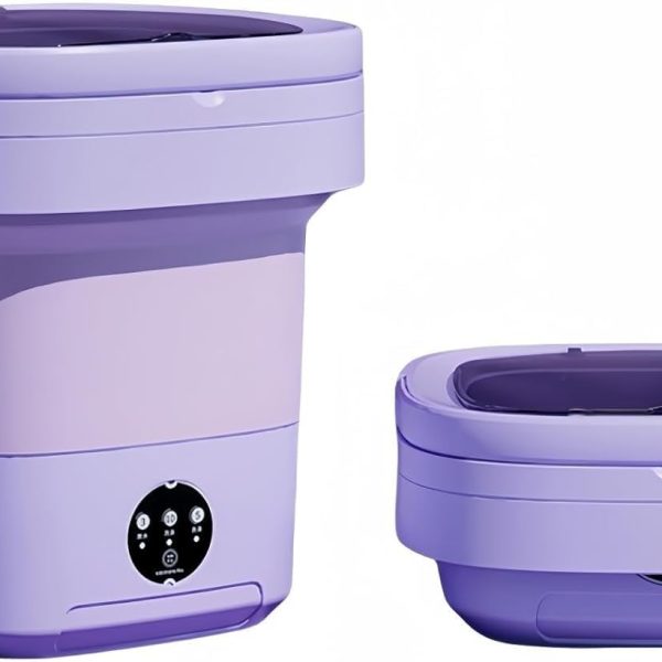 Portable Washing Machine, Mini Washer,16L Upgraded Large Capacity Foldable Washer.Deep Cleaning of Underwear, Baby Clothes and Other Small Clothes.Suitable for Apartments, Dormitories, Hotels.(Purple)