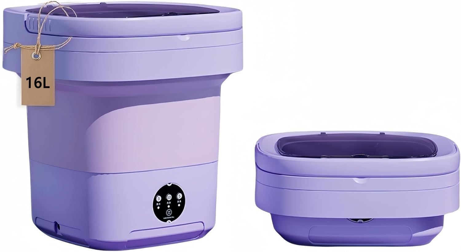 Portable Washing Machine, Mini Washer,16L Upgraded Large Capacity Foldable Washer.Deep Portable Washing Machine, Mini Washer,16L Upgraded Large Capacity Foldable Washer.Deep Cleaning of Underwear, Baby Clothes and Other Small Clothes.Suitable for Apartments, Dormitories, Hotels.(Purple)