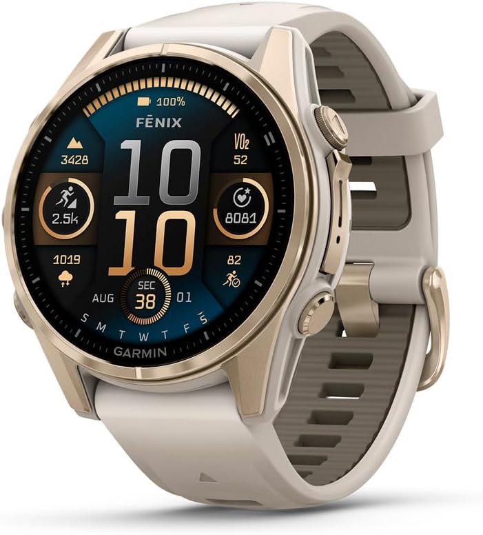 Garmin fēnix® 8 – 43mm, AMOLED, Sapphire, Premium Multisport GPS Smartwatch, Long-Lasting Battery Life, Dive-Rated, Built-in LED Flashlight, Soft Gold with Dark Sandstone Band 1 Garmin fēnix® 8 – 43mm, AMOLED, Sapphire, Premium Multisport GPS Smartwatch, Long-Lasting Battery Life, Dive-Rated, Built-in LED Flashlight, Soft Gold with Dark Sandstone Band