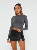 AUTOMET 3 Pack Womens Long Sleeve T Shirts Fall Fashion Basic Going Out Crop Tops Slim Fitted Winter Clothes 2025 - Image 2