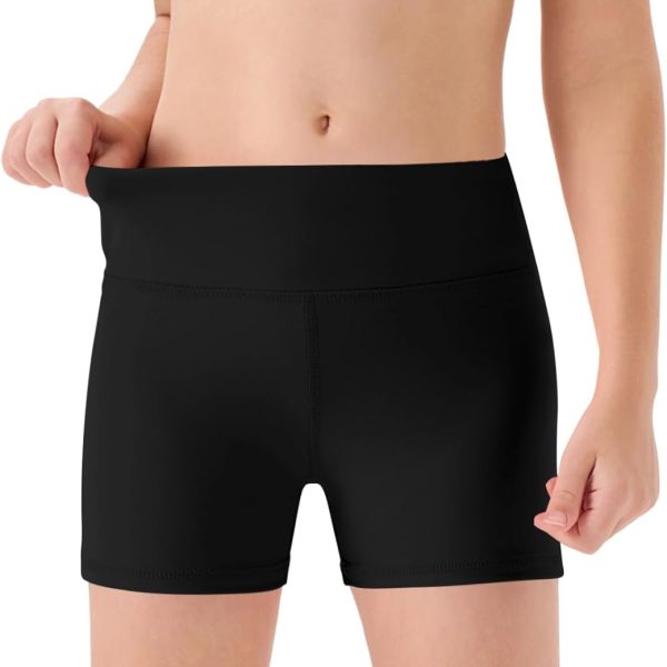 Haloumoning Girls Athletic Shorts Kids High Waisted Yoga Dance Biker Shorts Comfy Gymnastics Shorts 5-14Y