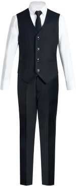 Marvelous World Boys' Formal Slim Fit Suit Set, Adjustable Waist - Image 4