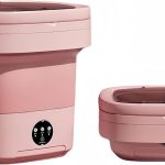 Portable Washing Machine, Mini Washer,16L Upgraded Large Capacity Foldable Washer.Deep Cleaning of Underwear, Baby Clothes and Other Small Clothes.Suitable for Apartments, Dormitories, Hotels.(Pink)