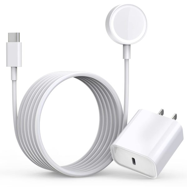 Fast Charger for Apple Watch Charger, USB C 20W iPhone Watch Charger Plug Adapter & Long 6.6FT iWatch Portable Wireless Fast Charging Cable Cord Compatible with Apple Watch Series 9/8/7/SE/6/5/4/3/2/1