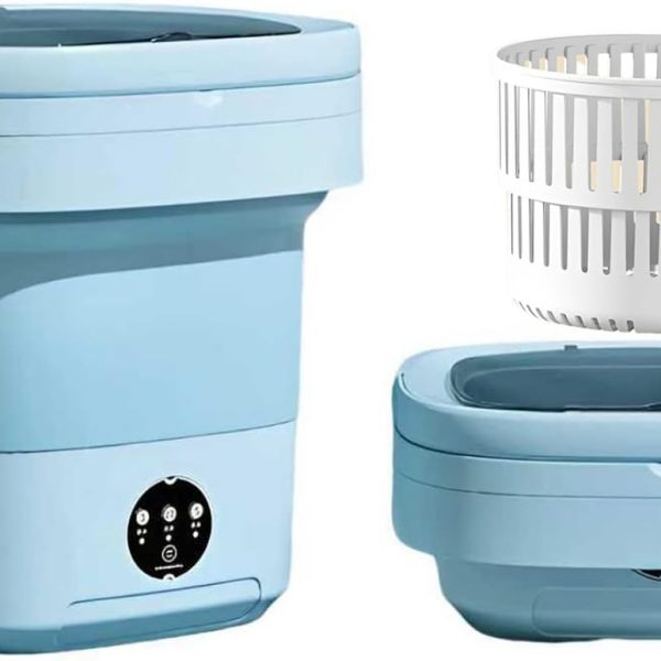 Portable Washing Machine, Mini Washer,11L Upgraded Large Capacity Foldable Washer.Deep Cleaning of Underwear, Baby Clothes and Other Small Clothes.Suitable for Apartments, Dormitories, Hotels.(Blue)