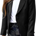 rrhss Girls Solid Color Lapel Suit Coat Button Down Long Seelve Blazer Jacket