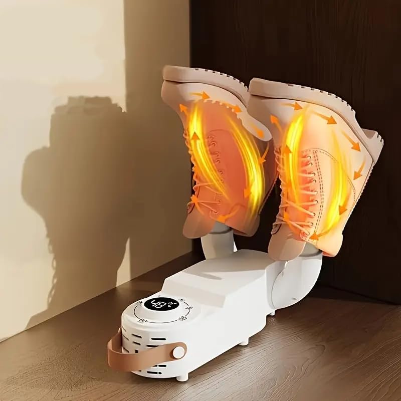 Shoe Dyer, Portable Electric Shoes Boots Glove Dryer and Warmer Shoe Dyer, Portable Electric Shoes Boots Glove Dryer and Warmer with Folding and Drying Adjustable Rack, Rapid Heating And Rapid Drying Multi-shoe Universal, Intelligent Timer and Constant Temperature