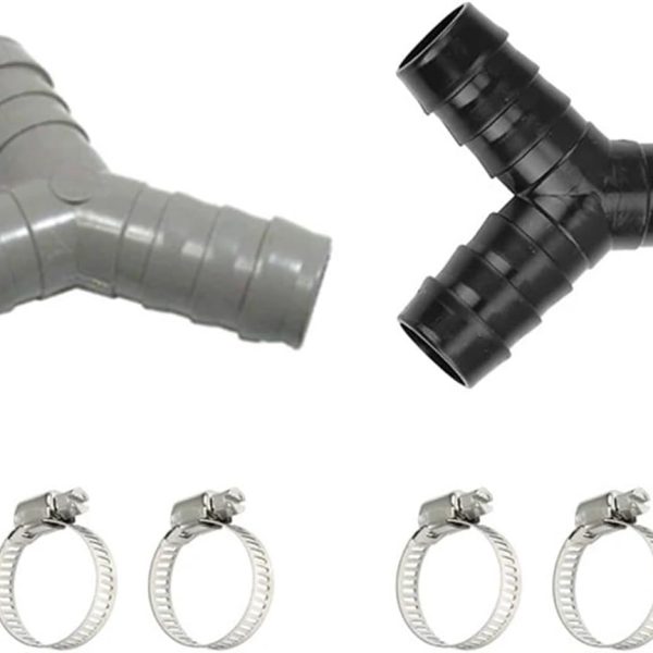 2PCS Washing Machine Drain Hose Y-Type Reducer Plastic Connector for Split Pipe Connection Three-Way Adapter