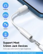 [Apple MFi Certified] 2 Pack Lightning to 3.5 mm Headphone Jack Adapter, iPhone Aux Adapter Converter Dongle Audio Cable Compatible with iPhone 14 13 12 11 X XS 8 7 - Image 2