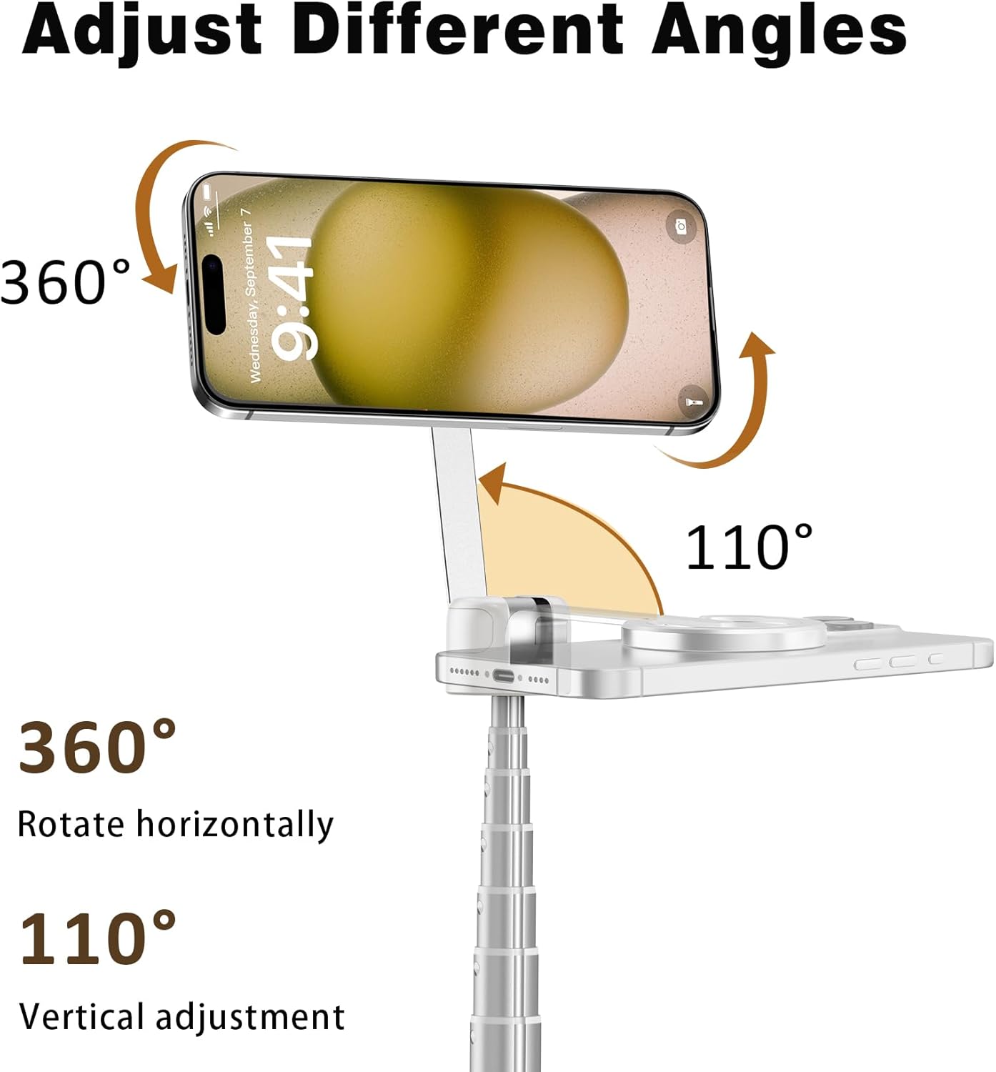 TONEOF 68" Magnetic Selfie Stick Tripod with Aluminum Strong Magnetic Holder for Magsafe, 360° Rotatable Travel Phone Tripod Stand with Metal Ring & Rechargeable Remote for iPhone/Android(Beige Gray) 5 TONEOF 68" Magnetic Selfie Stick Tripod with Aluminum Strong Magnetic Holder for Magsafe, 360° Rotatable Travel Phone Tripod Stand with Metal Ring & Rechargeable Remote for iPhone/Android(Beige Gray) - Image 5