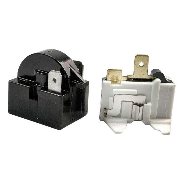 Refrigerator PTC Starter Relay 2 Pin and 6750C-0004R Overload Protector Replace for 15 Ohm 6750C-0005P 1/6HP Compatible with Whirlpool Vissani Danby EdgeStar Summit Haier Igloo etc Compressor