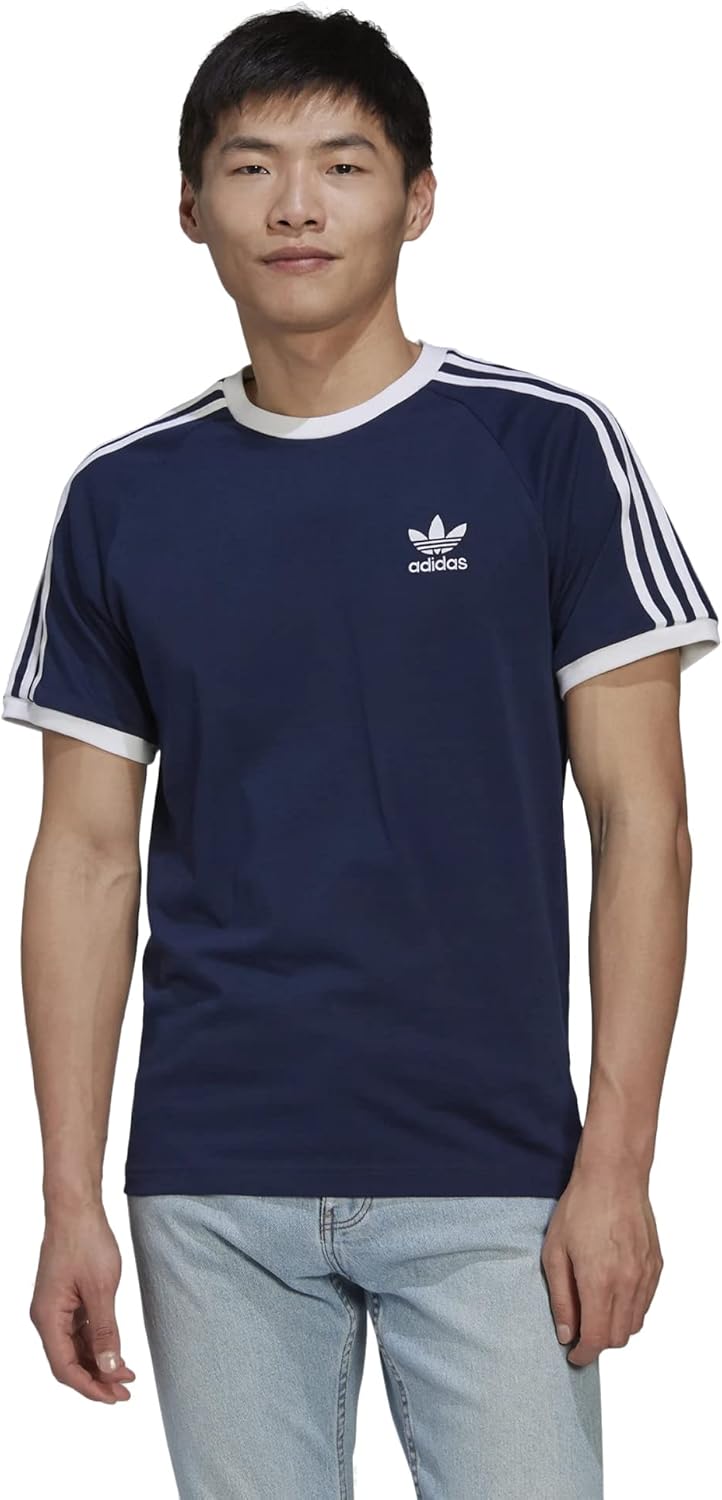 adidas Originals Men's Originals 3 Stripes Tee, Clear Sky, Medium 1 adidas Originals Men's Originals 3 Stripes Tee, Clear Sky, Medium