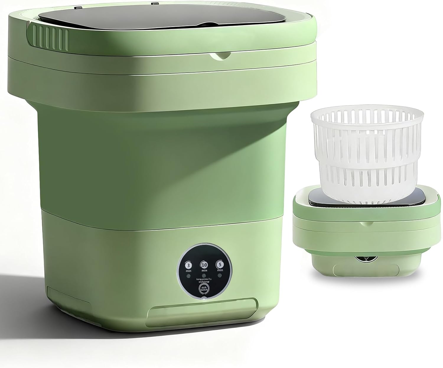 15L Portable Washing Machine, LGLRTD Small Foldable Washer with 3 Cleaning Modes for Baby Clothes, Underwear, Small Items, Mini Collapsible Laundry for Travel Apartment Home Hotel Camping (Green) 1 15L Portable Washing Machine, LGLRTD Small Foldable Washer with 3 Cleaning Modes for Baby Clothes, Underwear, Small Items, Mini Collapsible Laundry for Travel Apartment Home Hotel Camping (Green)