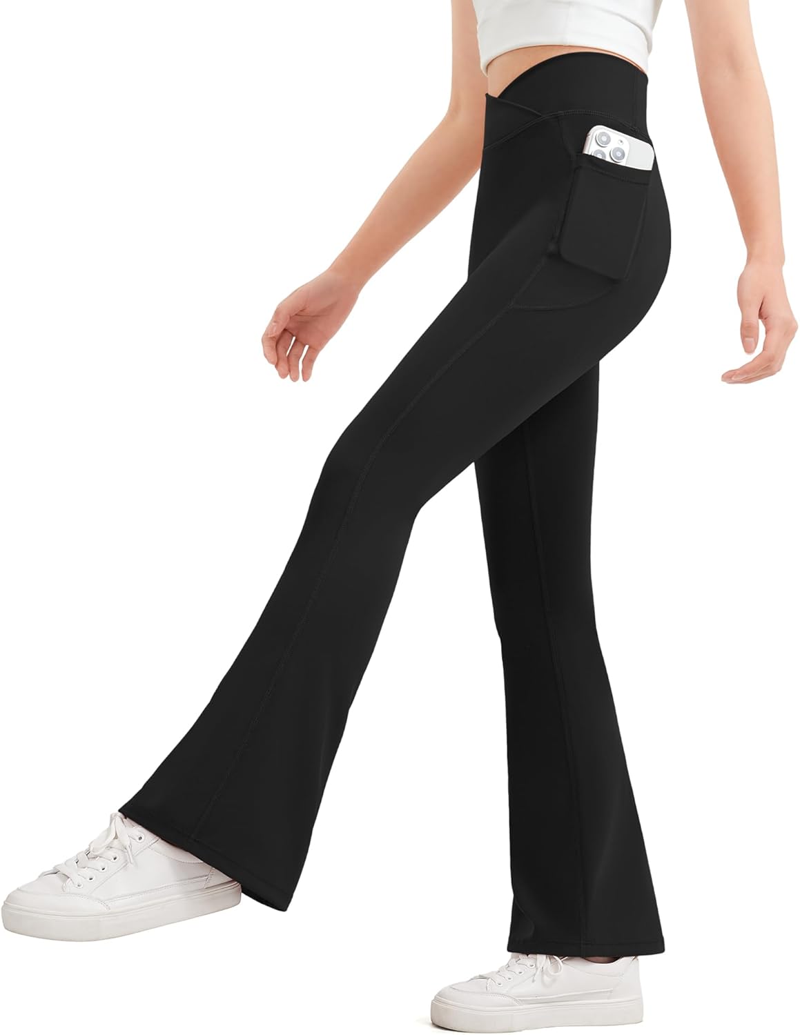 JOCMIC Girls Flare Leggings Kids Bell Bottom High Waisted Dance JOCMIC Girls Flare Leggings Kids Bell Bottom High Waisted Dance Yoga Flared Pants