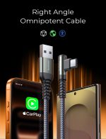 AINOPE USB C Cable [2-Pack, 6.6ft] 3.1A Type C Charger Fast Charging, Right Angle USB to USB C Cable for iPhone 17 Carplay Cable, Galaxy S10+ S10 S9, Note 10 9, LG V30, Moto, iPhone 16 15 Charger Cord - Image 2