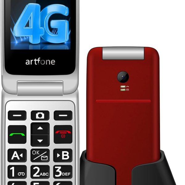 G3 Pro Red - 4G LTE Flip Phone for Seniors丨Unlcoked Flip Phone with SOS Button丨Loud Speaker丨Camera丨Talking Clock丨Photo Speed Dial丨 Hands-free丨Dumb Phone丨Charging Dock丨Extended Battery Life