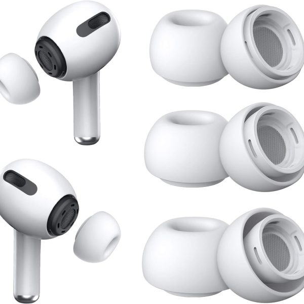 3 Pairs Replacement Ear Tips for Airpods Pro and 2nd Generation with Noise Reduction Hole, Silicone Ear Tips for Airpods Pro with Portable Storage Box and Fit in The Charging Case(S/M/L)