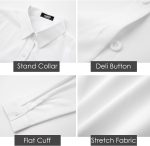 jonivey Womens Stretch Button Down Long Sleeve Shirt Soft Basic Wrinkle Free Work Business Formal Casual Blouse - Image 5