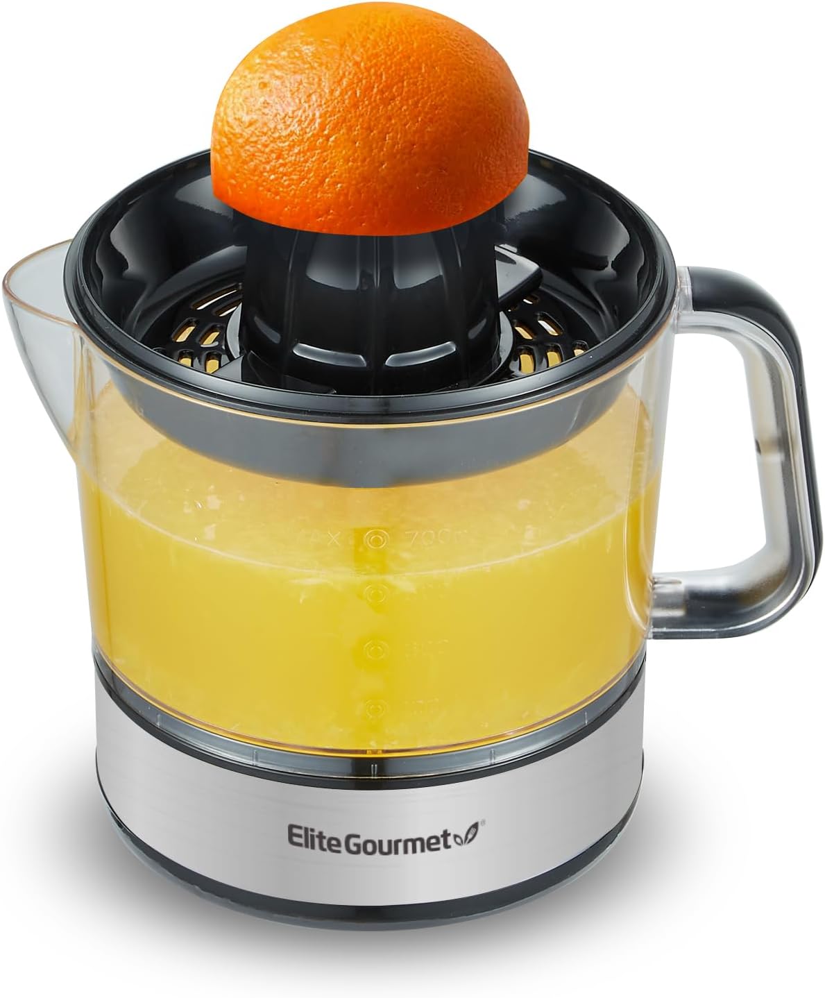 Elite Gourmet ETS623 BPA-Free Electric Citrus Juicer, Compact, Large Volume, Pulp Control, Oranges, Lemons, Limes, Grapefruits with Easy Pour Spout, 24oz, Black/Stainless Steel 1 Elite Gourmet ETS623 BPA-Free Electric Citrus Juicer, Compact, Large Volume, Pulp Control, Oranges, Lemons, Limes, Grapefruits with Easy Pour Spout, 24oz, Black/Stainless Steel
